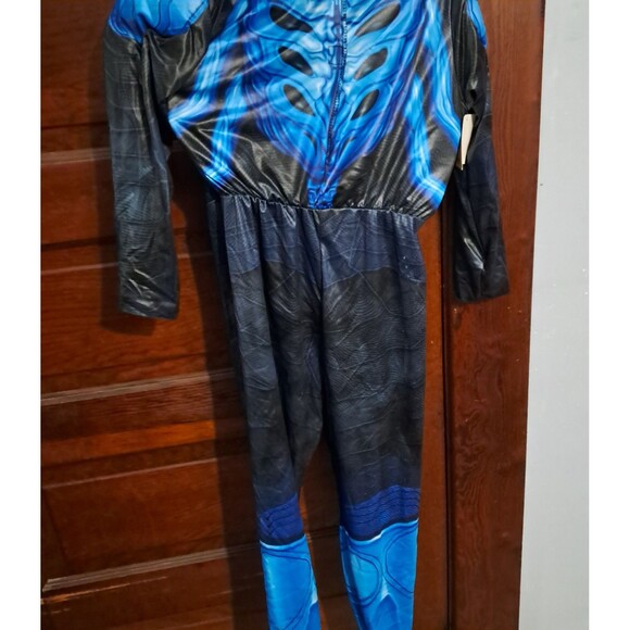 DC Blue Beetle Halloween Costume Medium 8 Kids Jumpsuit Mask Comic Book Hero - Picture 11 of 14